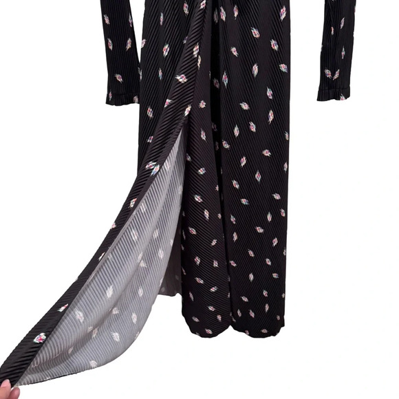 NWT Rotate Birger Christensen Number 7 Pleated Black Midi Dress Planet AOP SizeM - Picture 10 of 16